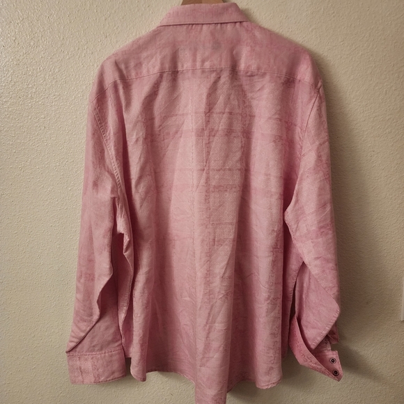 NWT Robert Graham Pink Morley Linen Blend Button Down Shirt Mens 3XL - Picture 10 of 10
